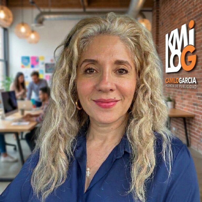 Imagen de una mujer. El cargo es de Gerente de Cuentas Digitales